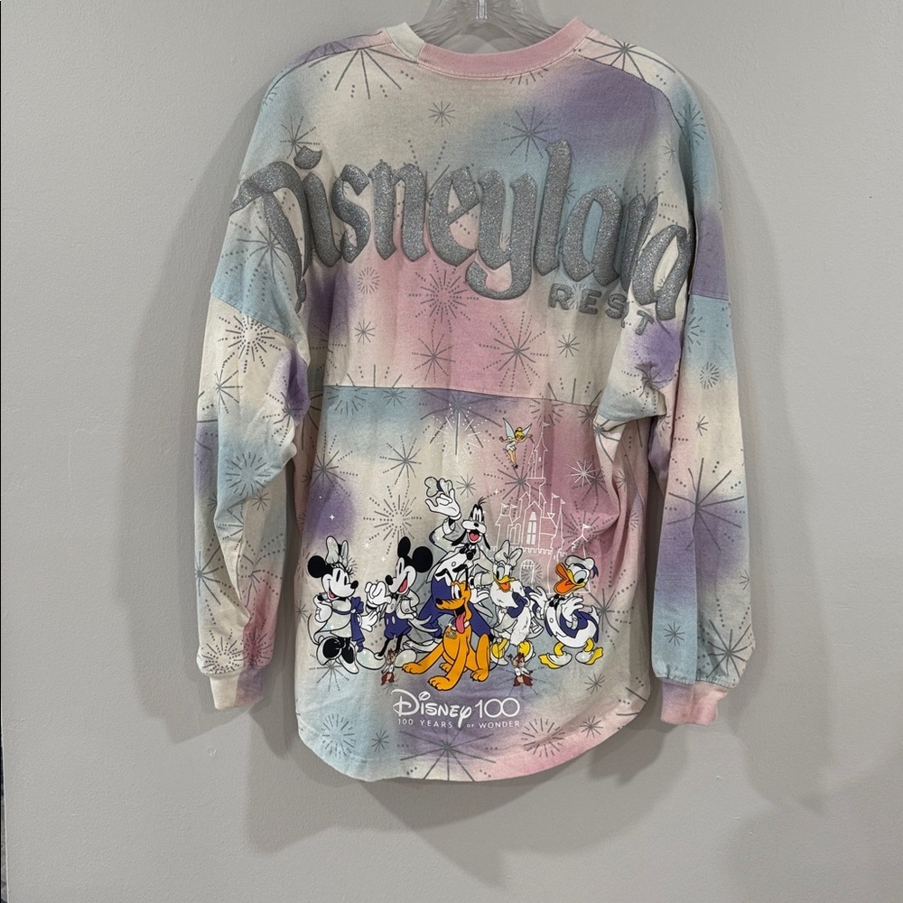 Disney 100 year of wonder Spirit Jersey pastel tie-dye with silver metallic foil - Picture 3 of 5